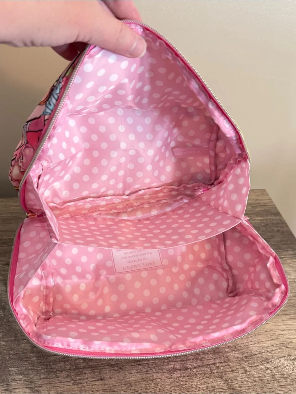 Estée Lauder exclusive Travel Cosmetics Makeup Bag Pink Comic Book Design